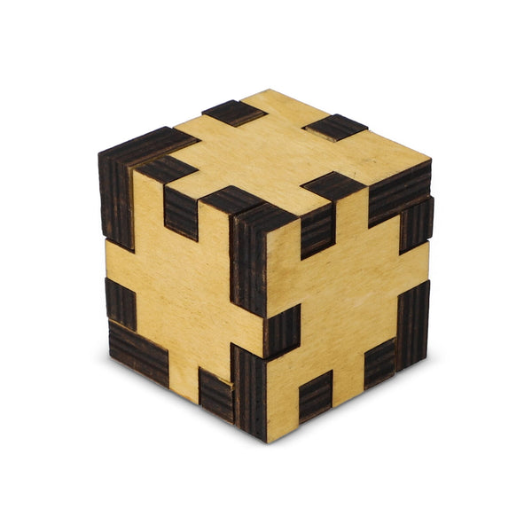 Puzzle di cubi di legno natura - personalizzabile con logo