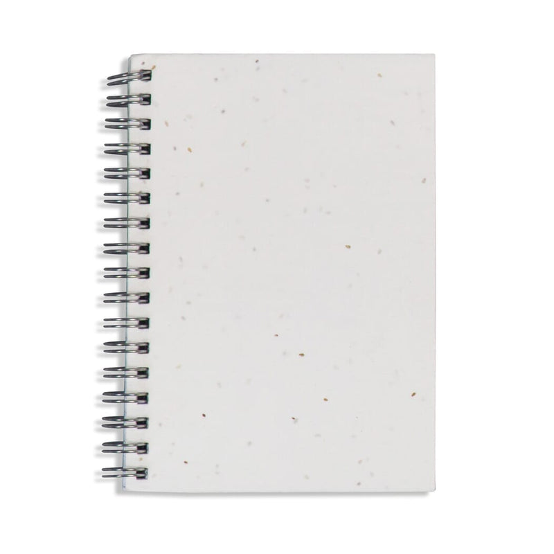 Quaderno a spirale con carta semi Bianco - personalizzabile con logo