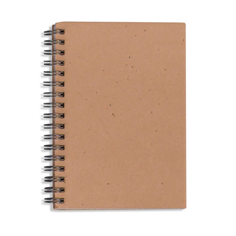 Quaderno a spirale con carta semi marrone - personalizzabile con logo
