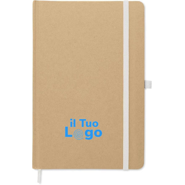 Quaderno A5, cartone riciclato - personalizzabile con logo