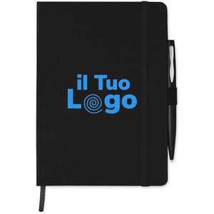 Quaderno A5 con penna - personalizzabile con logo