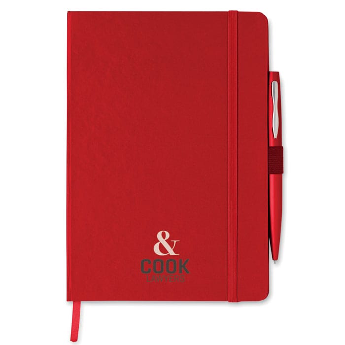 Quaderno A5 con penna - personalizzabile con logo