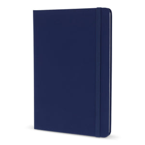 Quaderno A5 in PU con pagine FSC blu navy - personalizzabile con logo