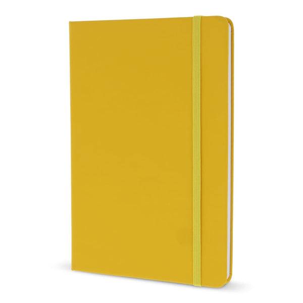 Quaderno A5 in PU con pagine FSC Giallo - personalizzabile con logo