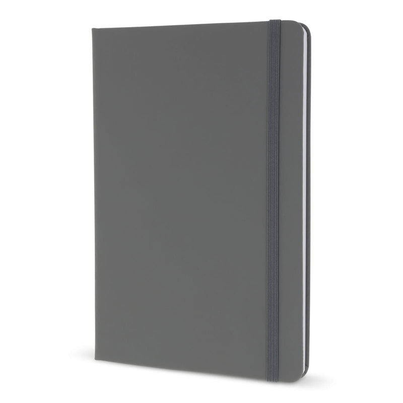 Quaderno A5 in PU con pagine FSC grigio - personalizzabile con logo