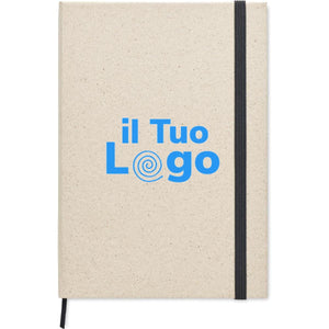 Quaderno in carta di erba beige - personalizzabile con logo