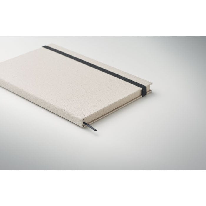 Quaderno in carta di erba beige - personalizzabile con logo