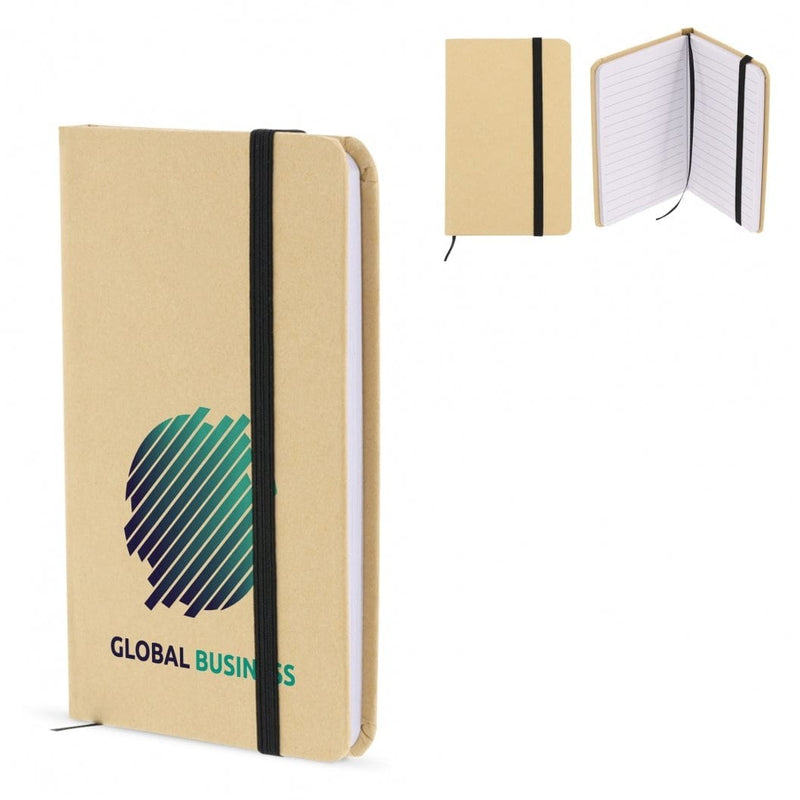 Quaderno in cartone con angoli arrotondati A5 Marrone - personalizzabile con logo