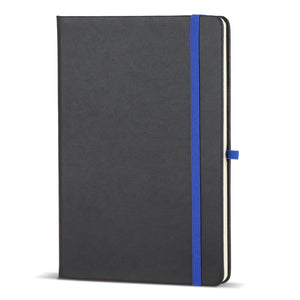 Quaderno Iroko Copertina rigida Laser A5 Nero / Blu - personalizzabile con logo