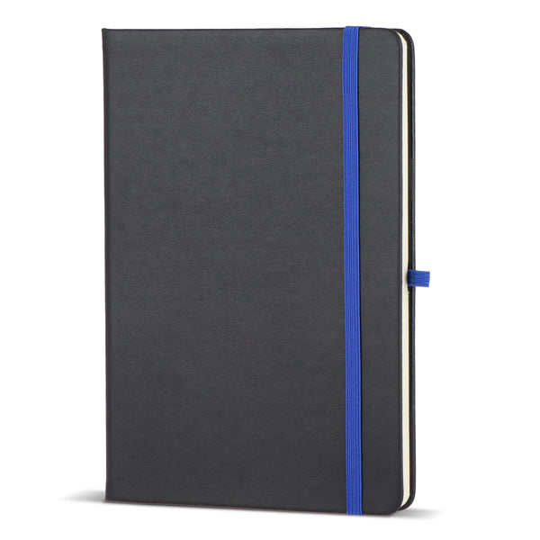Quaderno Iroko Copertina rigida Laser A5 Nero / Blu - personalizzabile con logo