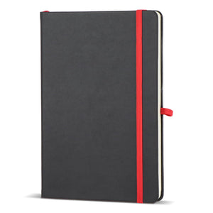 Quaderno Iroko Copertina rigida Laser A5 Nero / Rosso - personalizzabile con logo
