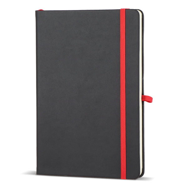 Quaderno Iroko Copertina rigida Laser A5 Nero / Rosso - personalizzabile con logo