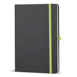Quaderno Iroko Copertina rigida Laser A5 Nero / verde - personalizzabile con logo