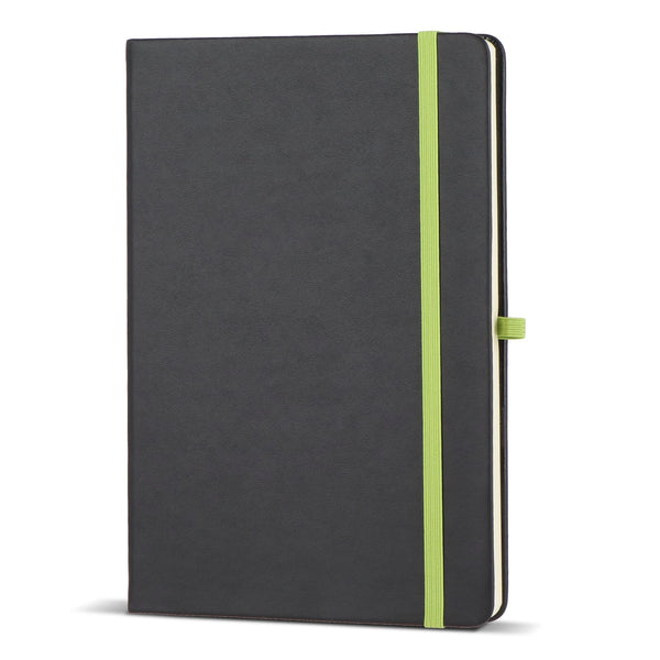 Quaderno Iroko Copertina rigida Laser A5 Nero / verde - personalizzabile con logo