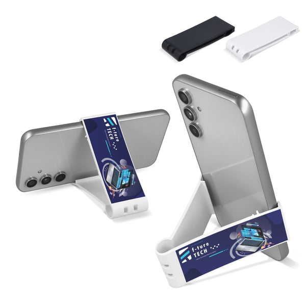 R-ABS Supporto per telefono da scrivania pieghevole e portatile - personalizzabile con logo