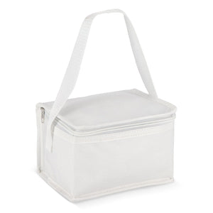 R-PET 6 Borsa termica in tessuto non tessuto 20x 13 x 12,5 cm 75g/m² Bianco - personalizzabile con logo