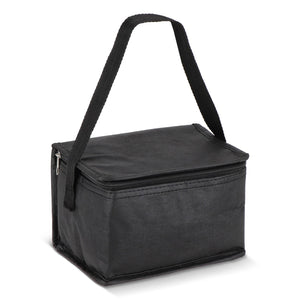 R-PET 6 Borsa termica in tessuto non tessuto 20x 13 x 12,5 cm 75g/m² Nero - personalizzabile con logo