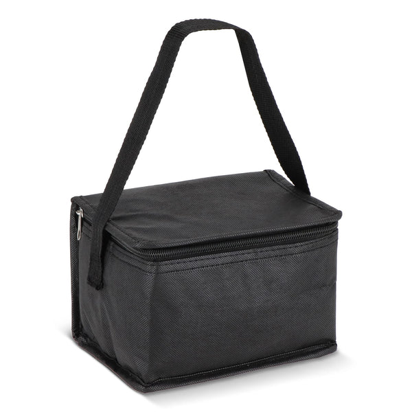 R-PET 6 Borsa termica in tessuto non tessuto 20x 13 x 12,5 cm 75g/m² Nero - personalizzabile con logo