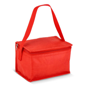 R-PET 6 Borsa termica in tessuto non tessuto 20x 13 x 12,5 cm 75g/m² Rosso - personalizzabile con logo