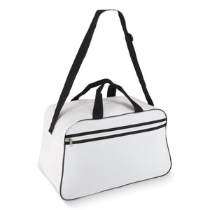 R-PET 600D Borsa sportiva e da viaggio 48 x 25 x 28 cm 30 L Bianco / Nero - personalizzabile con logo