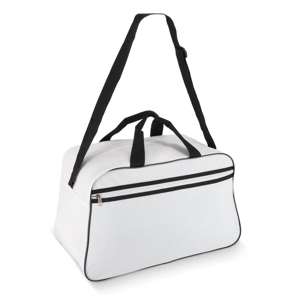 R-PET 600D Borsa sportiva e da viaggio 48 x 25 x 28 cm 30 L Bianco / Nero - personalizzabile con logo