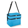 R-PET 600D Borsa termica a doppio scomparto 30 x 20 x 25 cm 12L azzurro - personalizzabile con logo