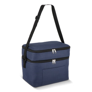 R-PET 600D Borsa termica a doppio scomparto 30 x 20 x 25 cm 12L blu navy - personalizzabile con logo