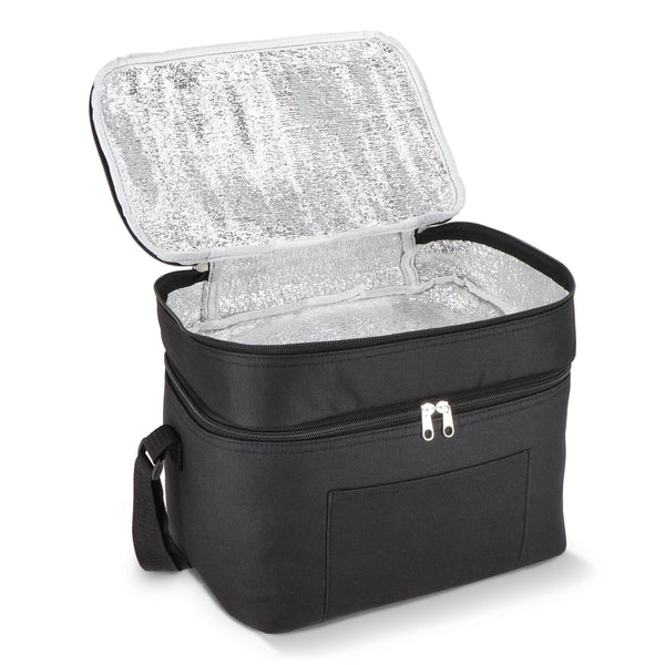 R-PET 600D Borsa termica a doppio scomparto 30 x 20 x 25 cm 12L - personalizzabile con logo