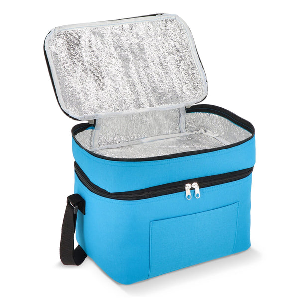 R-PET 600D Borsa termica a doppio scomparto 30 x 20 x 25 cm 12L - personalizzabile con logo