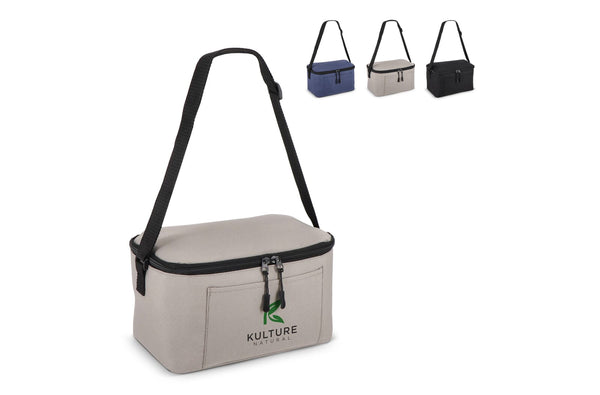 R-PET 600D Borsa termica per 6 lattine 25 x 14,5 x 15,5 cm 5 L - personalizzabile con logo