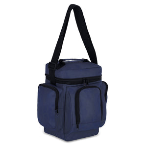 R-PET 600D Borsa termica per il pranzo 10L blu navy - personalizzabile con logo