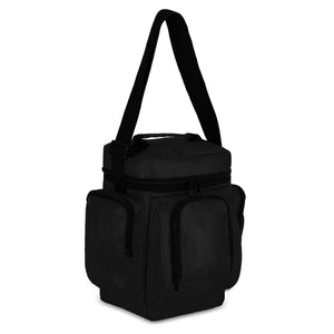 R-PET 600D Borsa termica per il pranzo 10L Nero - personalizzabile con logo