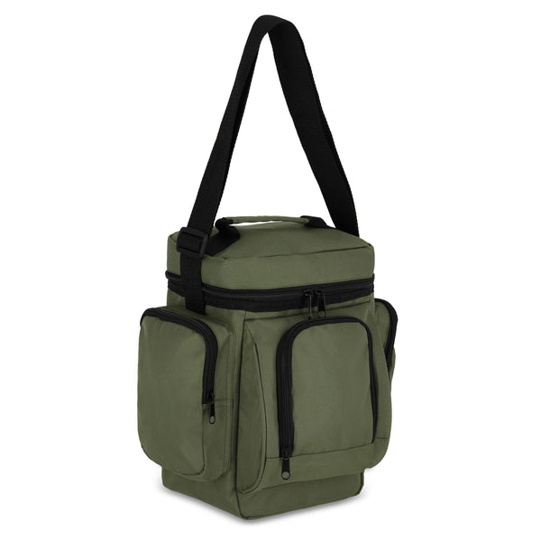 R-PET 600D Borsa termica per il pranzo 10L verde calce - personalizzabile con logo