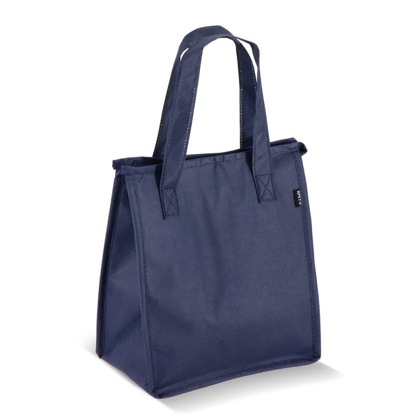 R-PET Borsa frigo in tessuto non tessuto 23x 15 x 27,5 cm 75g/m² blu navy - personalizzabile con logo