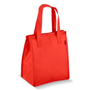 R-PET Borsa frigo in tessuto non tessuto 23x 15 x 27,5 cm 75g/m² Rosso - personalizzabile con logo