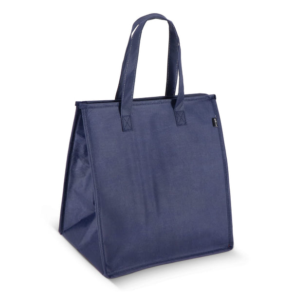 R-PET Borsa frigo in tessuto non tessuto 33x 25,5 x 37cm 75g/m² blu navy - personalizzabile con logo
