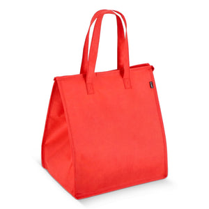 R-PET Borsa frigo in tessuto non tessuto 33x 25,5 x 37cm 75g/m² Rosso - personalizzabile con logo