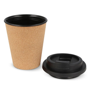 R-PP Bicchiere da caffè in sughero da 350 ml Nero - personalizzabile con logo
