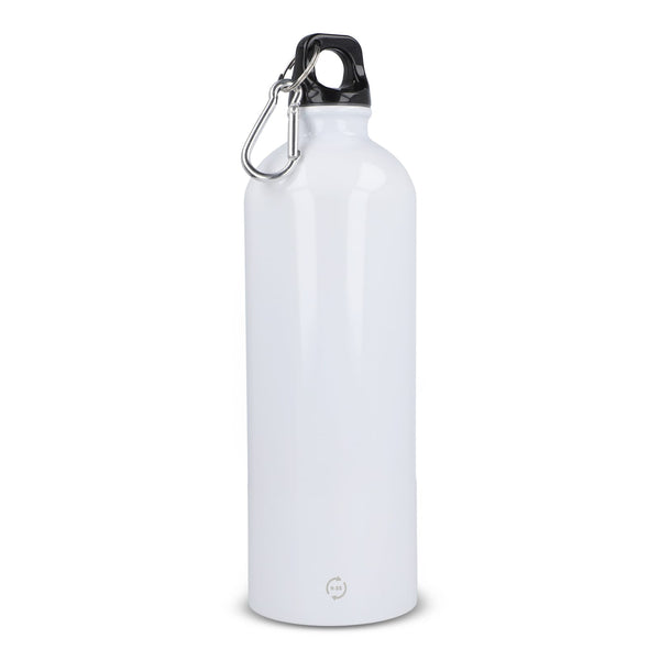 R-SS bottiglia a parete singola con moschettone 750ml Bianco - personalizzabile con logo
