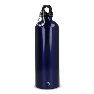 R-SS bottiglia a parete singola con moschettone 750ml blu navy - personalizzabile con logo