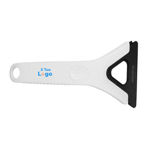 Rachiaghiaccio 3 in 1 Polard in plastica riciclata RCS bianco - personalizzabile con logo