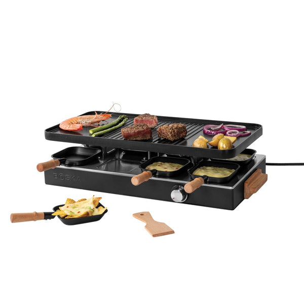 Raclette per 8 persone BOSKA Gourmet Party (EU Type F) nero - personalizzabile con logo