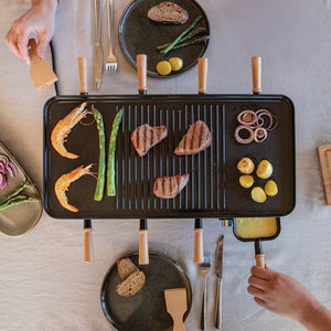 Raclette per 8 persone BOSKA Gourmet Party (EU Type F) nero - personalizzabile con logo