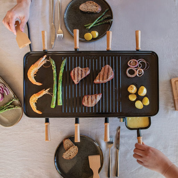 Raclette per 8 persone BOSKA Gourmet Party (EU Type F) nero - personalizzabile con logo