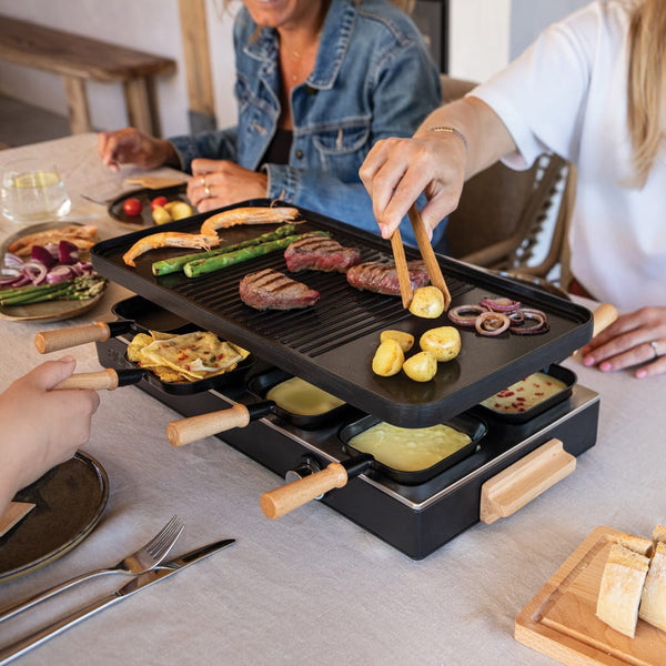 Raclette per 8 persone BOSKA Gourmet Party (EU Type F) nero - personalizzabile con logo