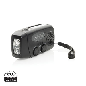 Radio d'emergenza RescueWave in plastica riciclata RCS nero - personalizzabile con logo