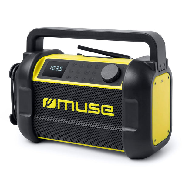 Radio da lavoro con bluetooth 20W con radio FM IP64 Giallo e Nero - personalizzabile con logo