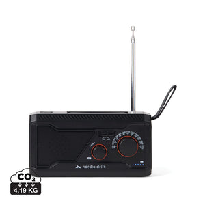 Radio multifunzione 4000mAh Nordic Drift Titan IPX4 nero - personalizzabile con logo