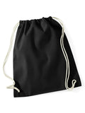 Recycled Cotton Gymsac nero - personalizzabile con logo
