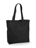 Recycled Cotton Maxi Tote nero - personalizzabile con logo